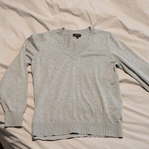 Quince Gray V-Neck Sweater
